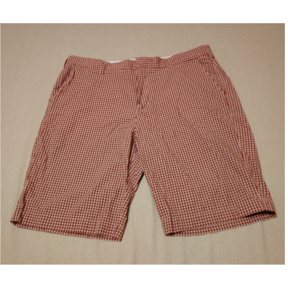 J.Crew Mens Red White Gingham Cotton Shorts Size 38 Preppy Plaid Summer - Picture 1 of 8